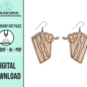 Kuchen Scheibe Ohrringe SVG, Schmuck SVG, Glowforge Laser SVG, Laser Cut-Datei, Ohrring Laser-Datei, Glowforge Ohrringe, Kuchen mit Kirsche