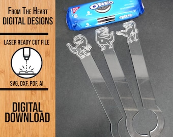 Dinosaur Cookie Dipping Spoon SVG Laser Cut File (Digital Download)