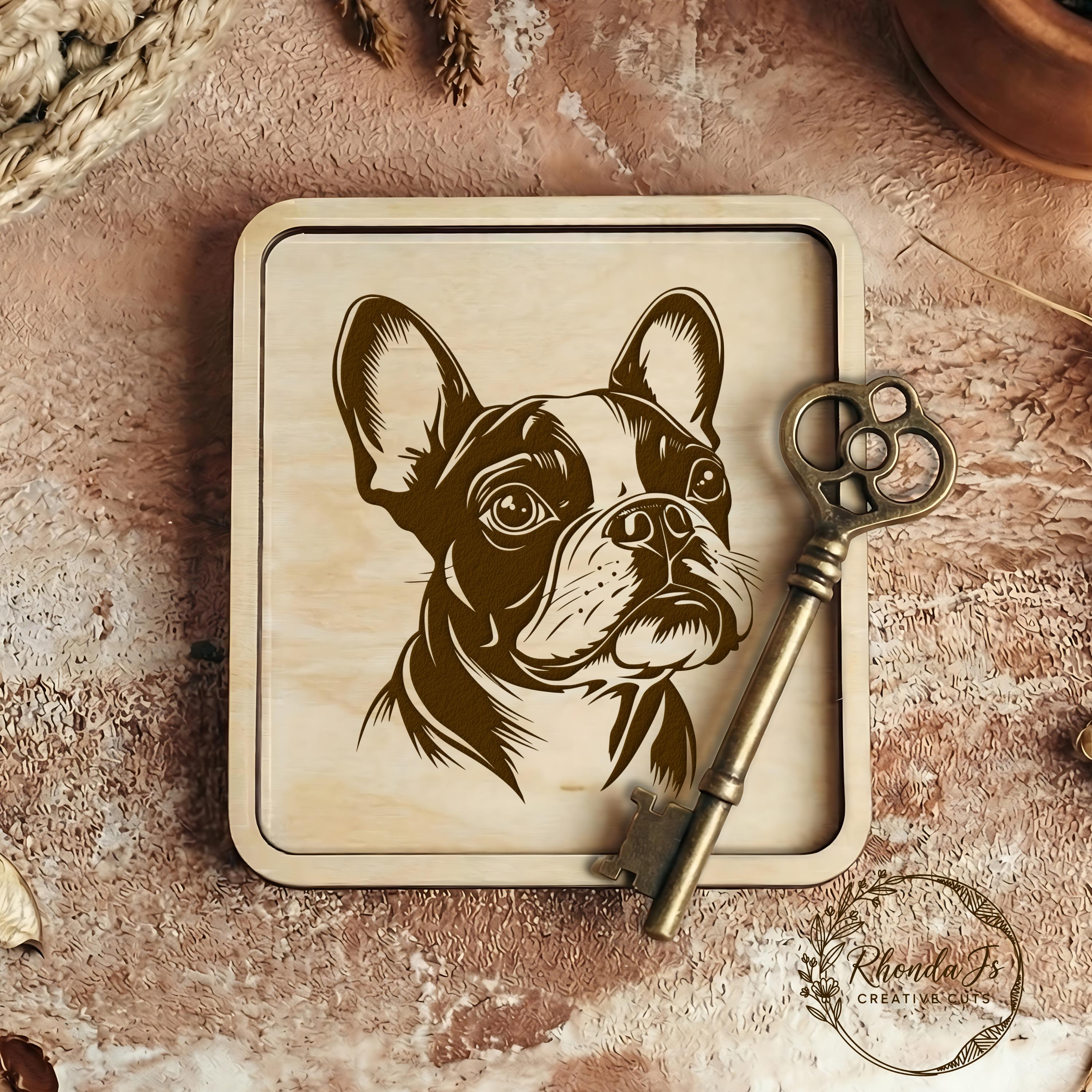 French Bulldog SVG Laser Engraving File, Cute Dog Vector Cut File, Pet ...