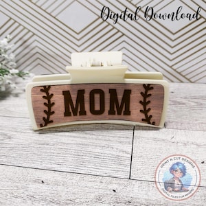 Baseball Mom Claw Hair Clip Laser Cut File (SVG, AI, DXF)