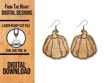 Fall Pumpkin Earring Glowforge Laser Cut SVG File