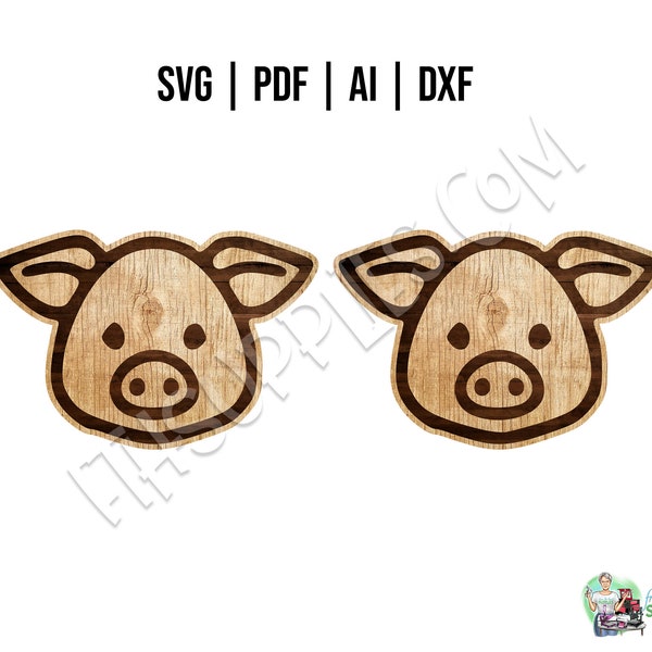 Pig Face Earring Stud svg |  SVG Laser Cut File | Pig Earring SVG | Glowforge Cut File | Pig Stud svg | Pig Digital SVG