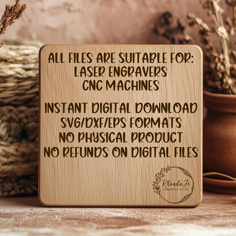 Laser Engraving Digital Files, Cute Craft Design Templates, Instant Download SVG DXF EPS, No Physical Product