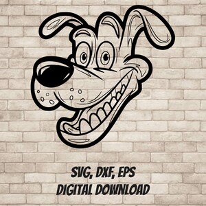 Smiling Cartoon Dog Head SVG Design Element