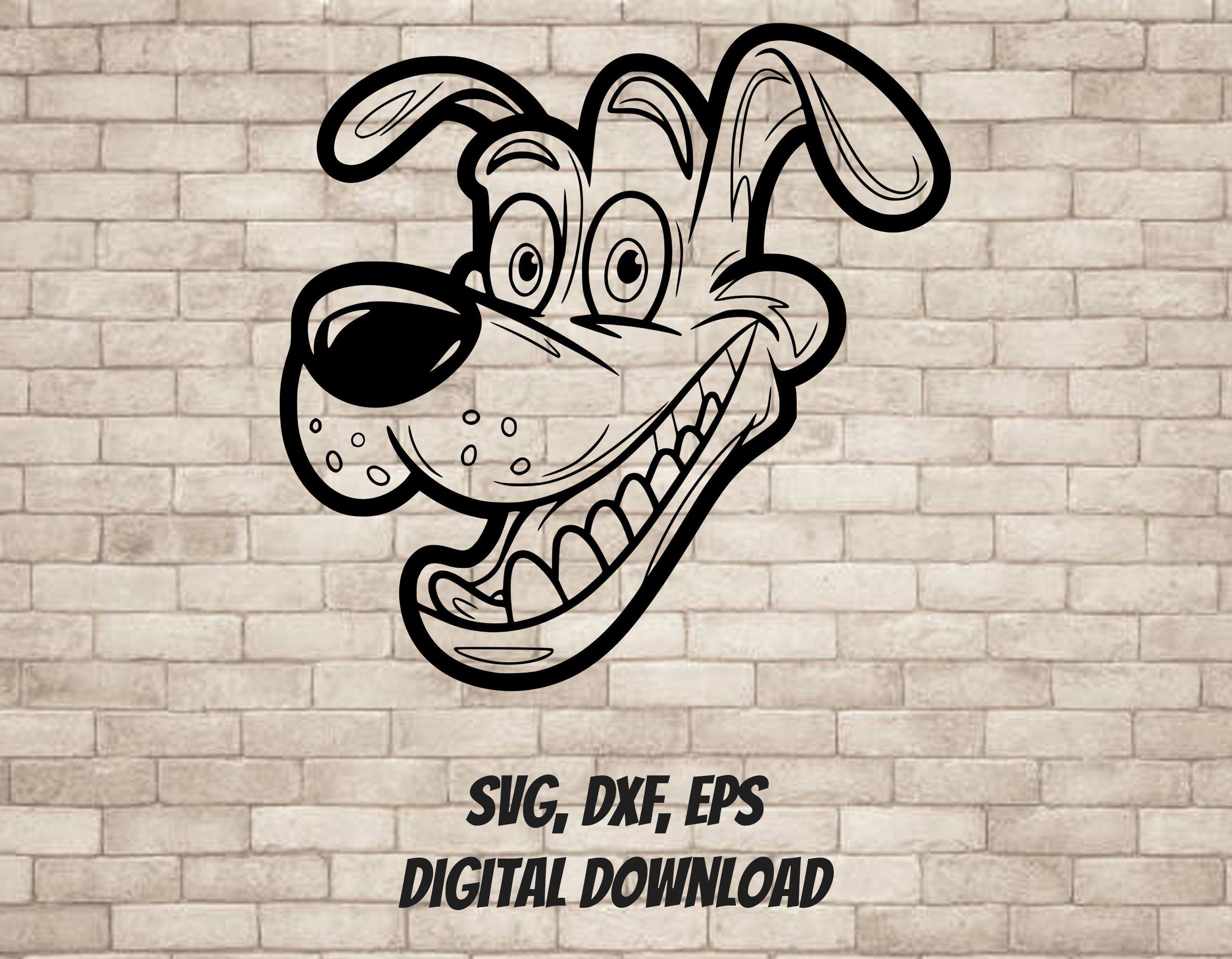 Smiling Cartoon Dog Head SVG Design Element