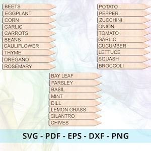 Vegetable Garden Marker Laser Cut File / Glowforge Cut File / Garden Marker svg Cut File / Garden Stake / SVG / DXF / EPS