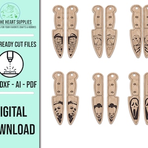 Horror Knife Earring Bundle SVG Template | SVG Cut File | Horror Earring SVG Cut File | Glowforge Laser File | Laser Cut File