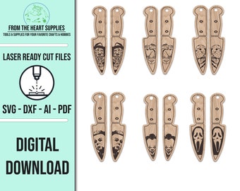 Horror Knife Earring Bundle SVG Template | SVG Cut File | Horror Earring SVG Cut File | Glowforge Laser File | Laser Cut File