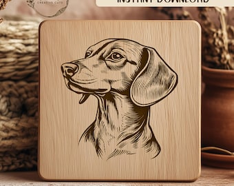 Vizsla SVG Laser Engraving File, Dog Breed Vector Art, Pet Portrait Design, Canine Wood Cut Template, Gift for Dog Lover, Easy to Use