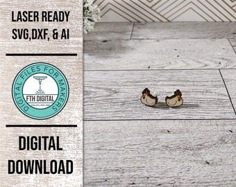 Chicken Stud Earring Laser Cut File, SVG, Glowforge (Digital Download)