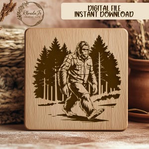 Bigfoot SVG, Sasquatch Laser Cut File, Lumberjack Yeti Engraving Design, Cryptid Silhouette Vector, Outdoorsman Gift, SVG File For Laser