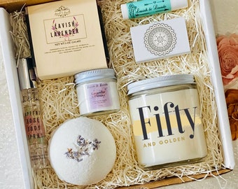 50th Birthday Gift For Women - Spa Gift Box - 50th Birthday Gift - Spa Gift Box For 50th Birthday Present