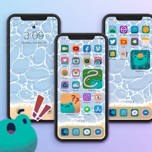 Süßer Frosch Icon Set mit Wallpapers (iOS 14 & Android)