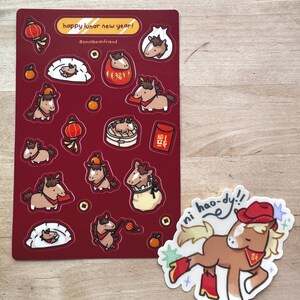 Lunar New Year Fire Horse Waterproof Vinyl Sticker Sheet image 4