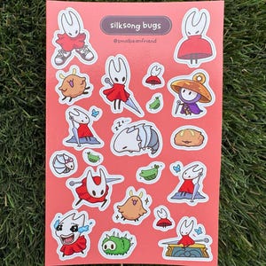 Hoja de pegatinas de vinilo impermeables de Silksong Hornet