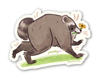 Jimothy the Raccoon Vinyl Waterproof Sticker