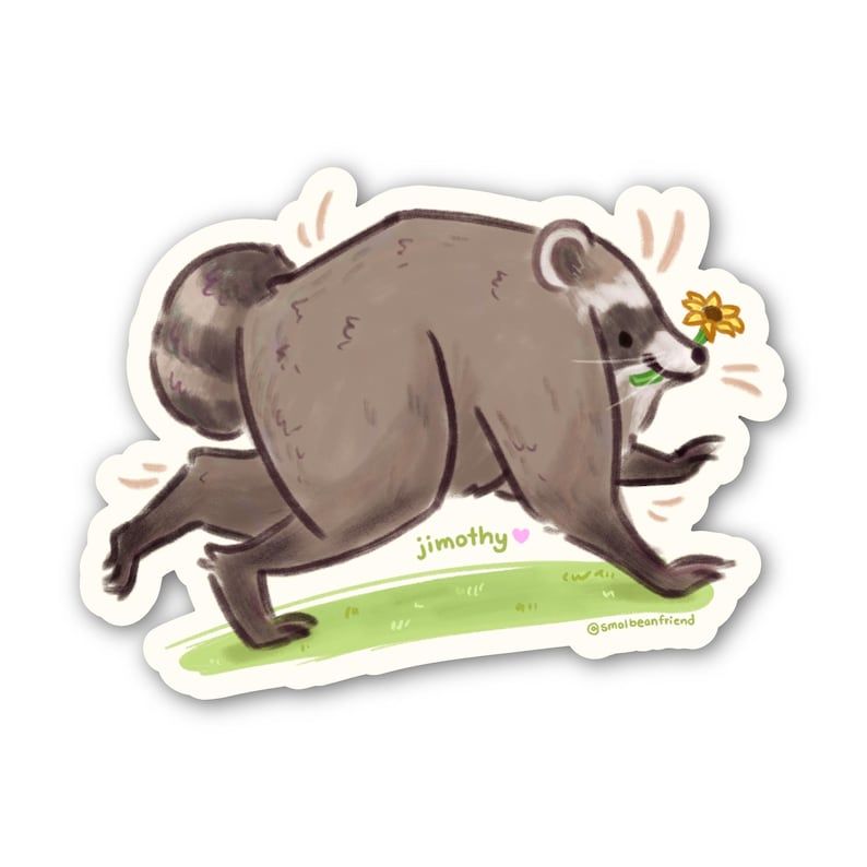 Jimothy the Raccoon Vinyl Waterproof Sticker image 1