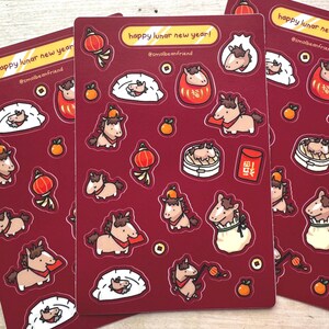 Lunar New Year Fire Horse Waterproof Vinyl Sticker Sheet image 3