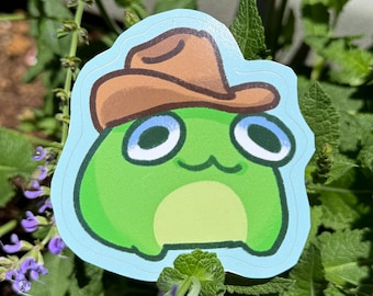 Cute Frog With Cowboy Hat PopSocket - Cottagecore Aesthetic Phone Grip