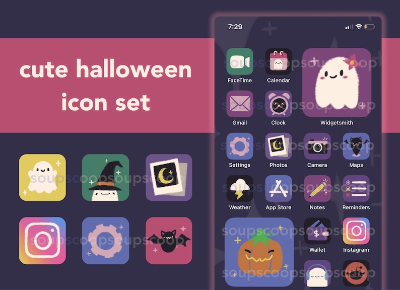 Cute Halloween App Icon Set iPhone iOS 14 Android Etsy Cute Halloween App Icon Set iPhone iOS 14 Android Etsy