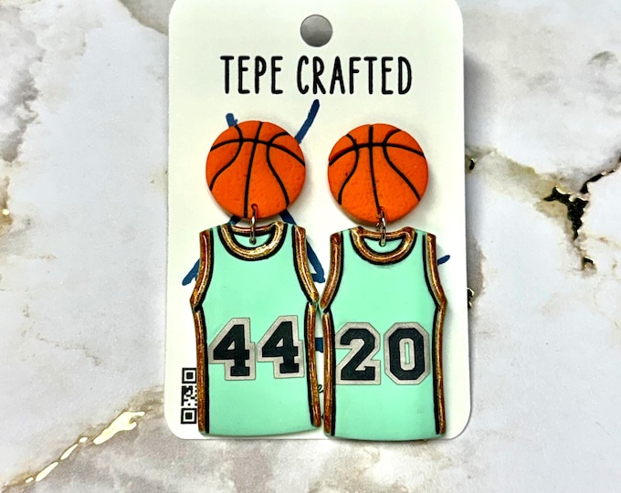 Jersey Earring Basketball Earring Basketball Player Earrings Custom Basketball Earrings Custom Jersey Sports Earring Basketball Mom Earring