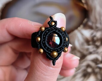Catori Kollektion: Ringe mit Natursteinen. handgemachte Makramee Schmuck