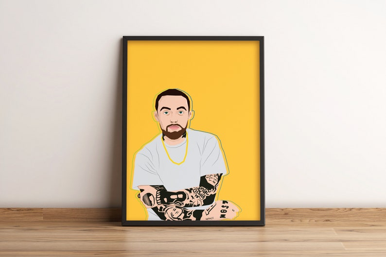 Art Mac Miller Inspired Poster v2 Print. Minimalist Rap Poster
