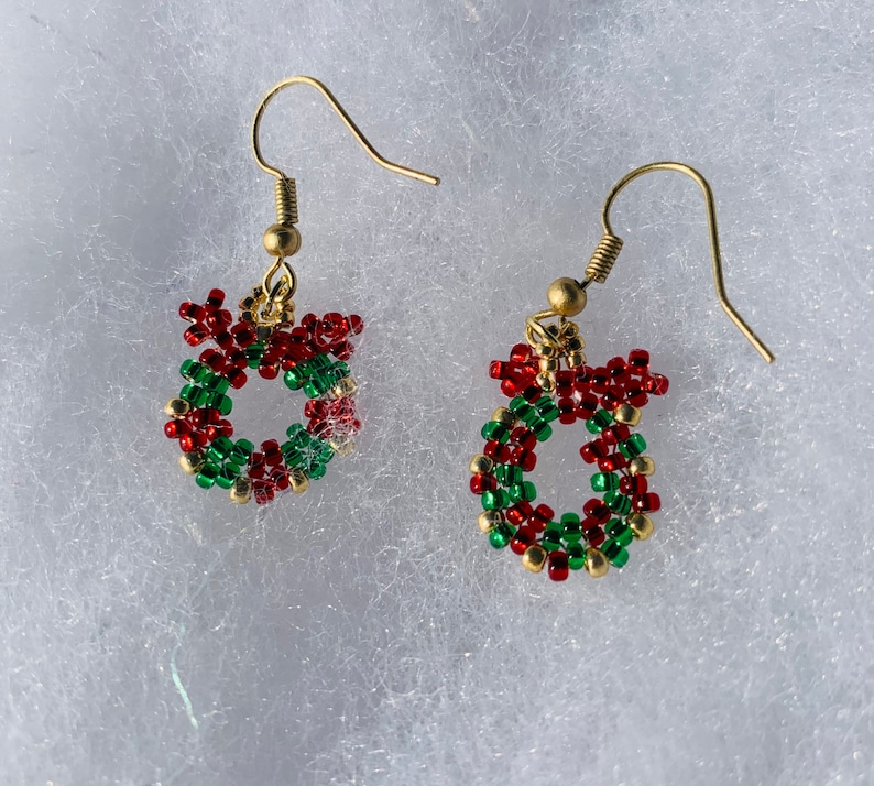 Christmas wreath earrings will add sparkle and shine to your ensemble.