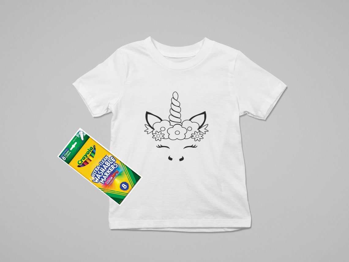 Unicorn Coloring T-shirt | Etsy