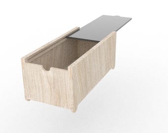 Scatola di legno con coperchio scorrevole, dimensioni multiple, taglio laser, pronta per la stampa
