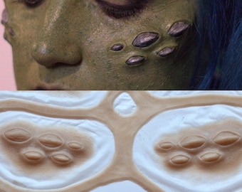 Alien cheeks cheekbone Prosthetic, SFX Makeup, silicone appliance, halloween, special effects, cosplay, LARP