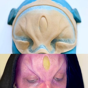 Alien Scifi Forehead Prosthetic, Encapsulated Silicone Appliance