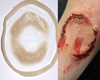 Zombie bite wound Prosthetic, SFX Makeup, silicone appliance, halloween, special effects, cosplay, LARP