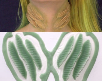 Mermaid Gills Prosthetic, SFX Makeup, silicone appliance, halloween, special effects, cosplay, LARP