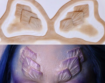 Mermaid scale forehead prosthetic encapsulated silicone appliance