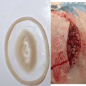 Cut Open Wound Prosthetic, Gore, SFX Makeup, silicone appliance, halloween, special effects, cosplay, LARP