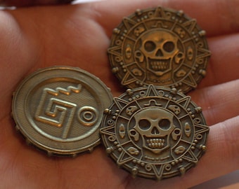 Pirates Of The Caribbean Jack Sparrow Aztec Coin SET OF 2 Charm Bracelets
