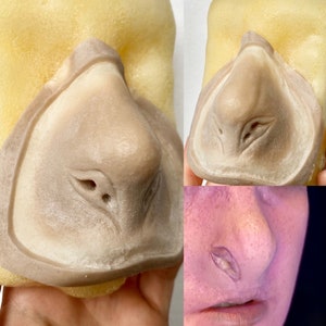 Alien Scifi Nose Prosthetic, encapsulated silicone prosthetic