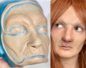 Prothèse faciale de chat/lion, appareillage en silicone encapsulé
