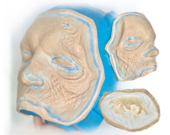 Zombie/Ghoul Face and Chin Prosthetics, Encapsulated Silicone Prosthetics