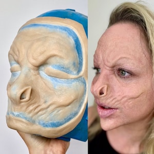 Vampire/Bat Face Prosthetic, Encapsulated Silicone Prosthetic