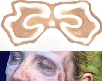 Skeletal zombie cheekbones/eye sockets Prosthetic, SFX Makeup, silicone appliance, halloween, special effects, cosplay, LARP