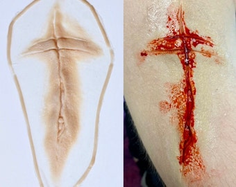 Cut Wound Prosthetic, SFX Makeup, silicone appliance, halloween, special effects, cosplay, LARP