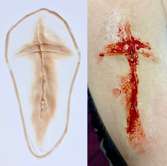 Latex Cross Wound Prosthetic Adult Flesh Latex Cross Wound Prosthetic Adult Flesh