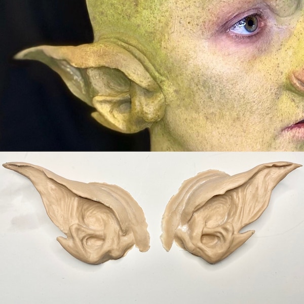 Elf/Orc Ear flatpiece Silicone Prosthetics, SFX Makeup, LARP