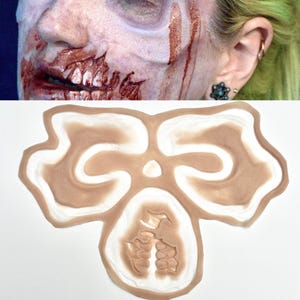 Zombie jaw/mouth and cheekbones/eye sockets Prosthetics, SFX Makeup, silicone appliance, halloween, special effects, cosplay, LARP