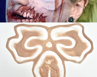Zombie jaw/mouth and cheekbones/eye sockets Prosthetics, SFX Makeup, silicone appliance, halloween, special effects, cosplay, LARP