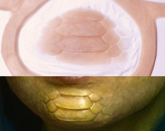 Snake scales/reptile chin Prosthetic, SFX Makeup, silicone appliance, halloween, special effects, cosplay, LARP