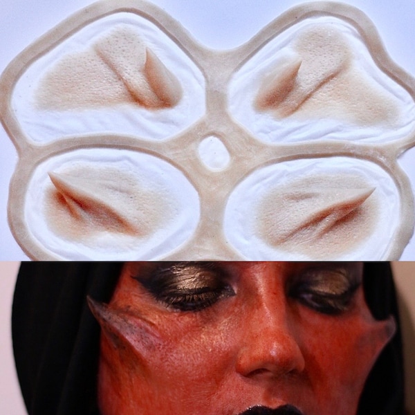 Alien devil cheekbones and forehead Prosthetic, SFX Makeup, silicone appliance, halloween, special effects, cosplay, LARP