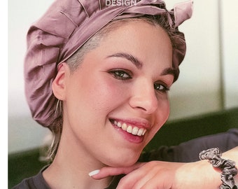 Silk sleep bonnet, Pure Mulberry silk hair cap, adjustable comfortable night bonnets ties Damage Free no tangle no knots Curly Haircare gift